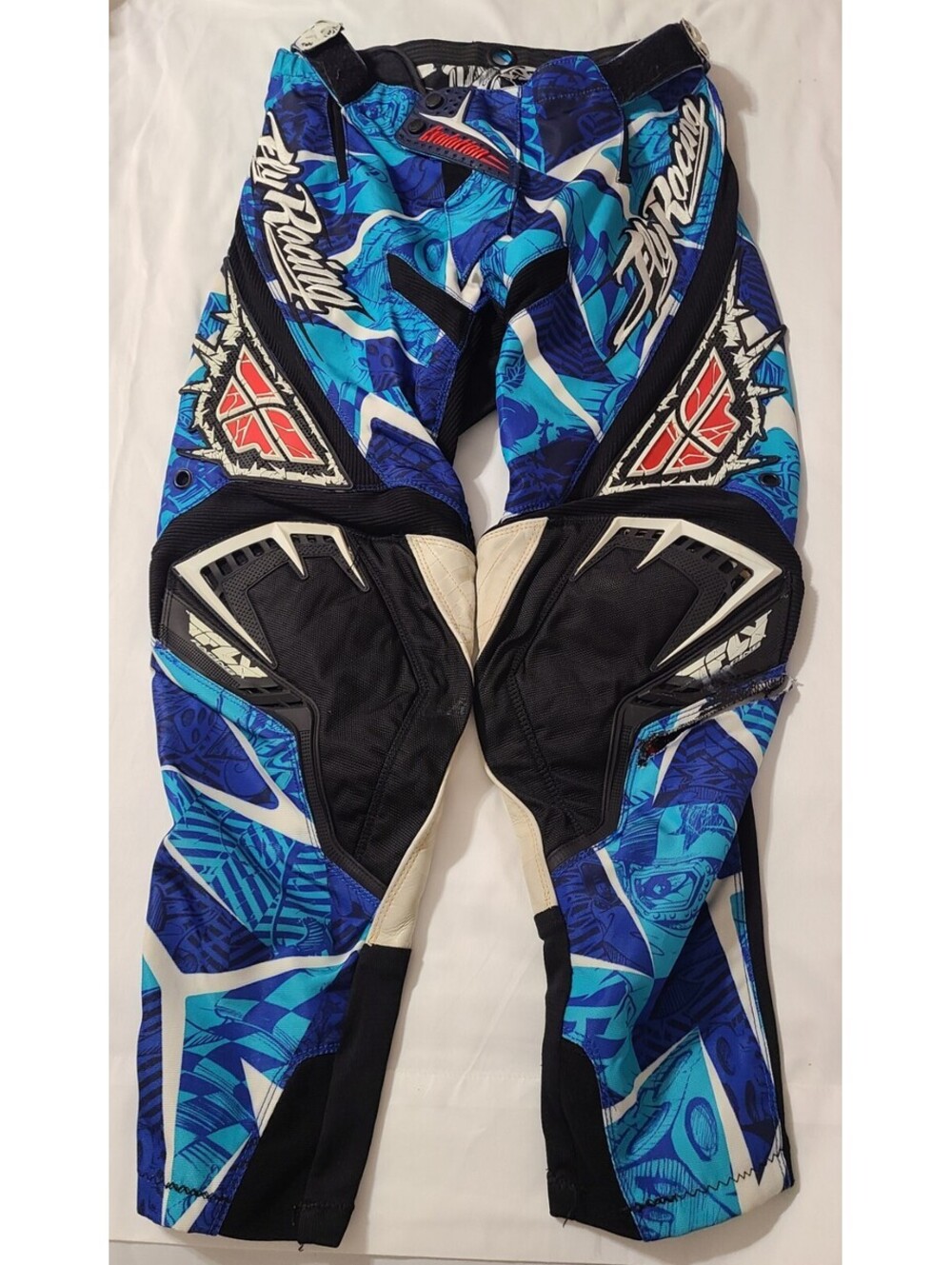Fly Racing Motocross Evolution Race Gear Pants Mens Sz 32 Blue White Protective